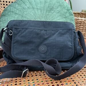 Kipling Aisling Black Nylon Top Zip Crossbody Bag Purse
